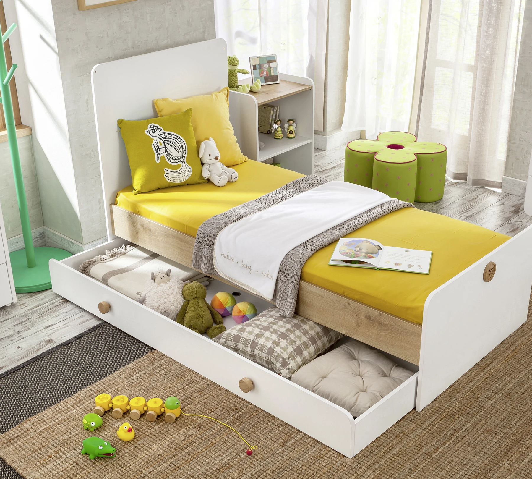 Трансформираща се бебешка кошара - легло «Natura Baby Sl» за матраци 80x130см и 80x180cm