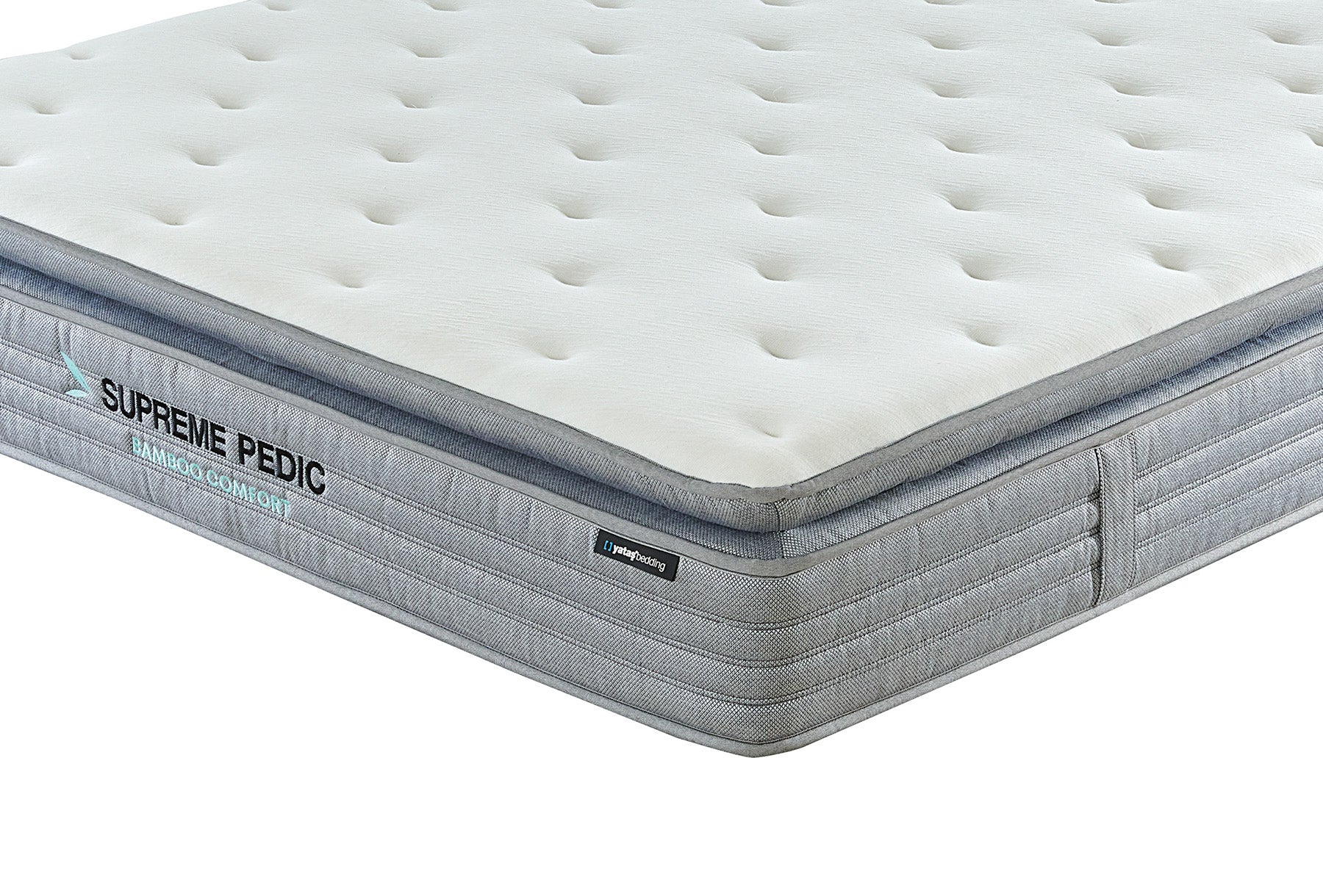 Тапицирано легло «Supreme Pedic» + Матрак и табла - с място за съхранение, матрак с бамбукови влакна