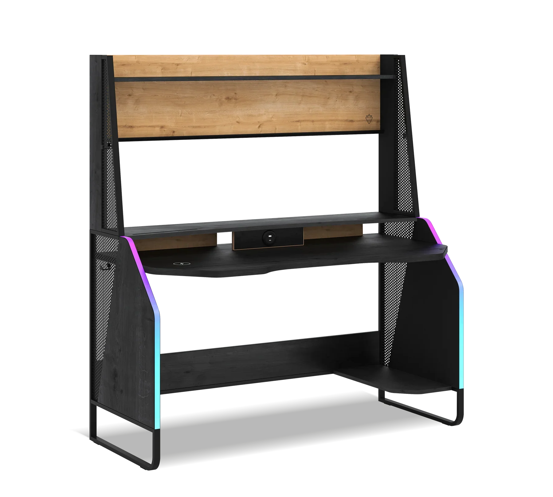 Геймърско бюро «Black 2» с USB зарядна станция, размер 142x154x72
