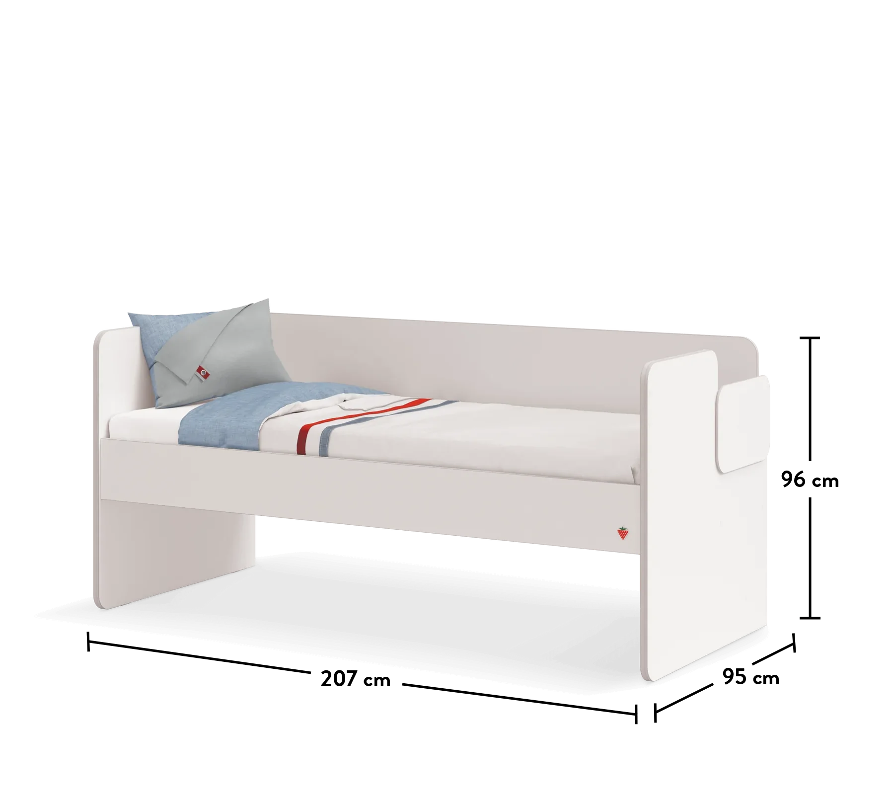 Горно легло за модулно двуетажно легло «Studio White»