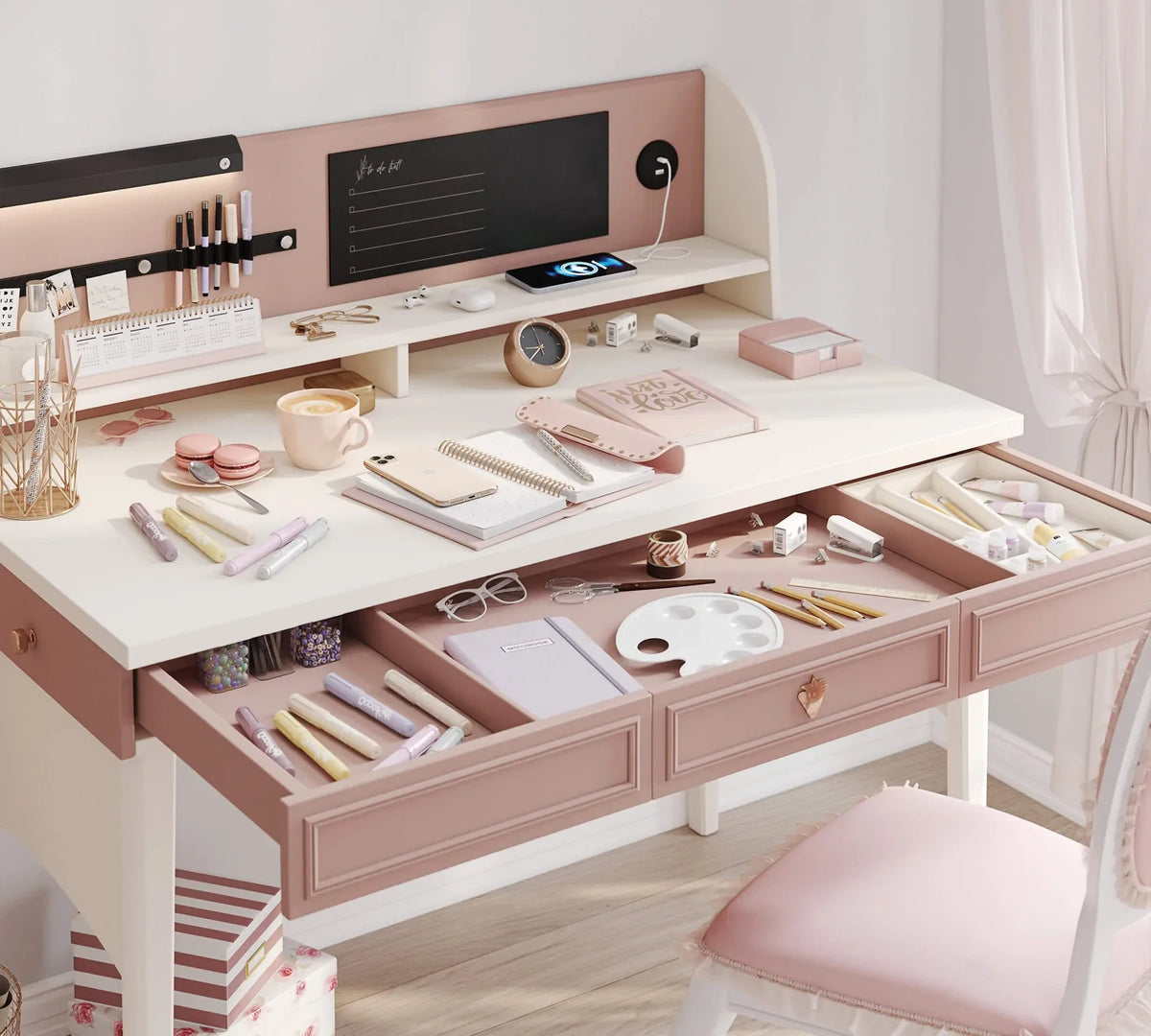 Надстройка за бюро «Elegance» + USB зарядна станция, LED осветление, размер 117х32х19см