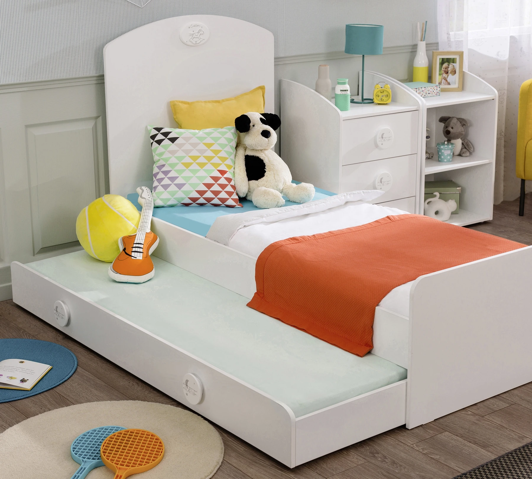Трансформираща се бебешка кошара «Baby Cotton Sl» за матраци 80x130см и 80x180cm