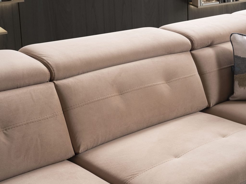 Ъглов разтегателен диван «Gizem Lounge» + електрически механизъм, USB зарядна станция, ширина 315см
