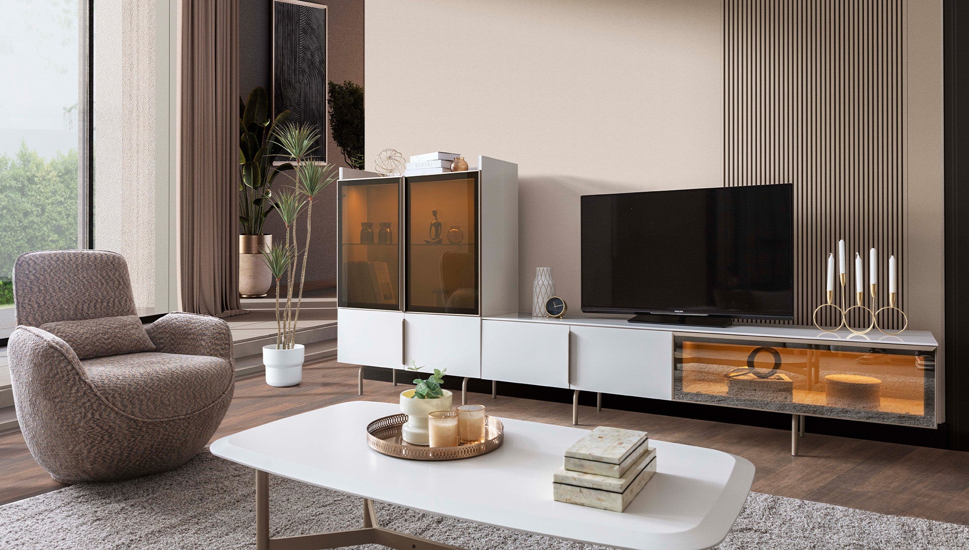 ТВ шкаф «Noble» с размер 210х34х50см