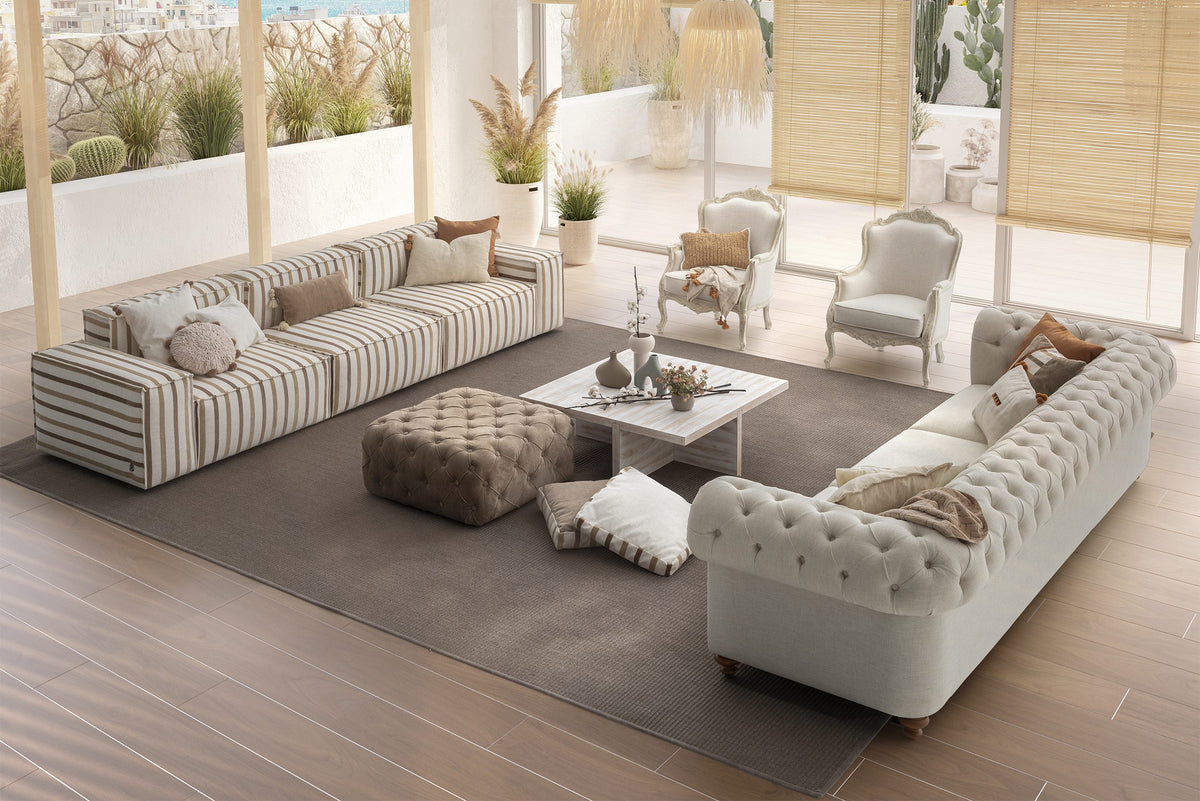 Триместен диван «Plus Poufy Striped» от серия Colorium, ширина 320см