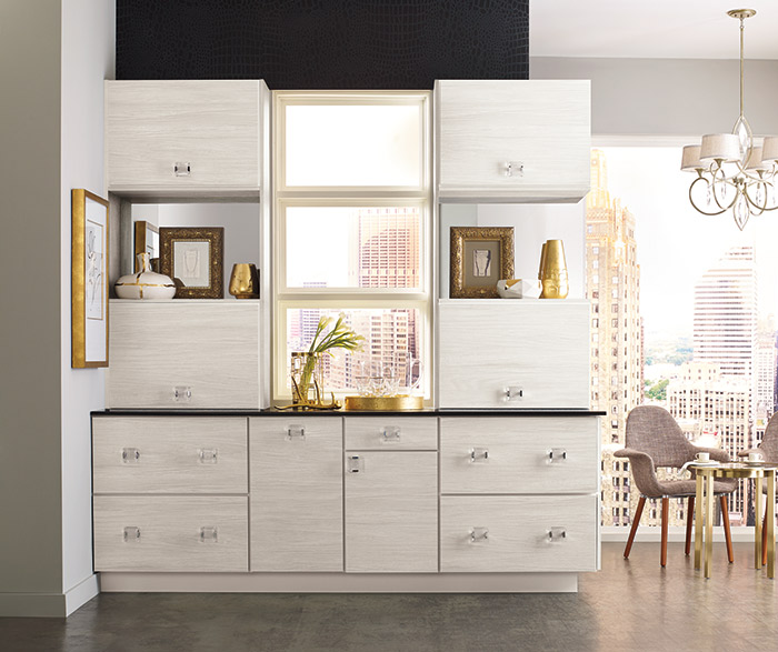contemporary wet bar cabinets in a specialty laminate finish